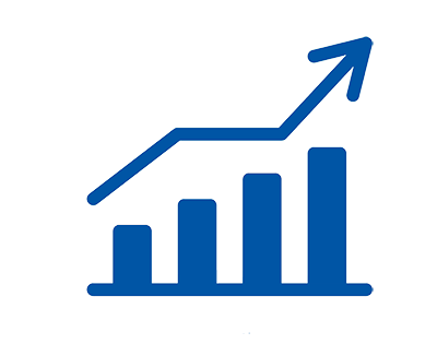 Icon of a bar graph showing growth